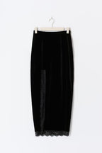 Gina Tricot Velvet Maxi Skirt - Black - Kubanna