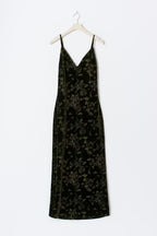 Gina Tricot Velvet Maxi Dress - Green - Kubanna