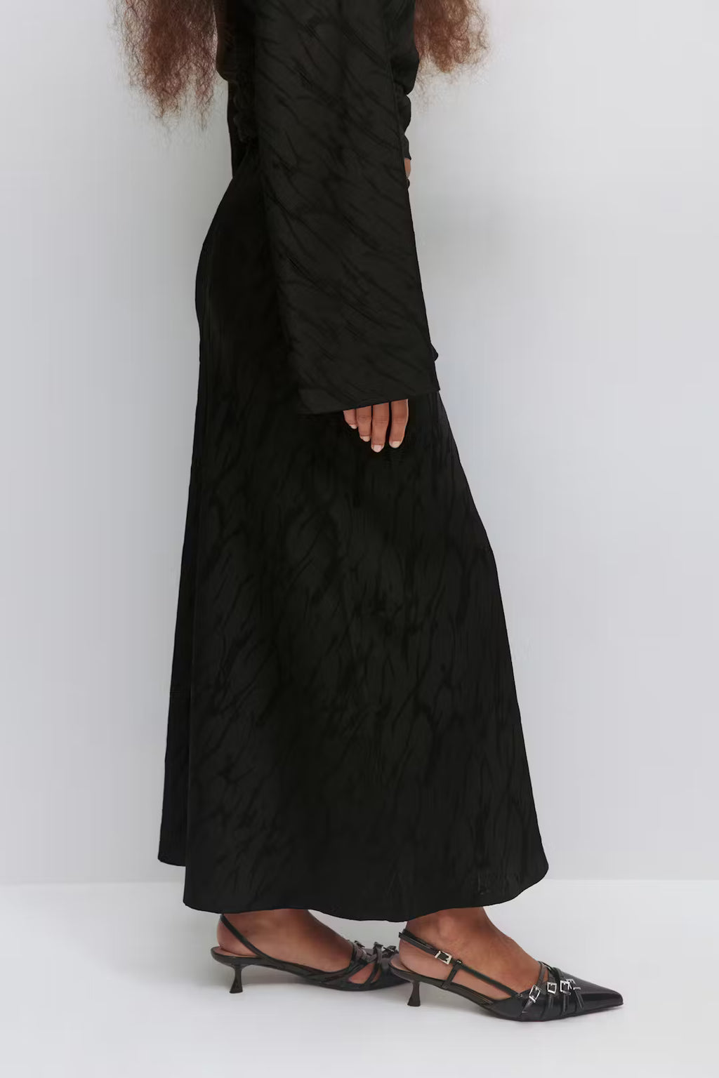 Gina Tricot Structured Skirt - Black - Kubanna