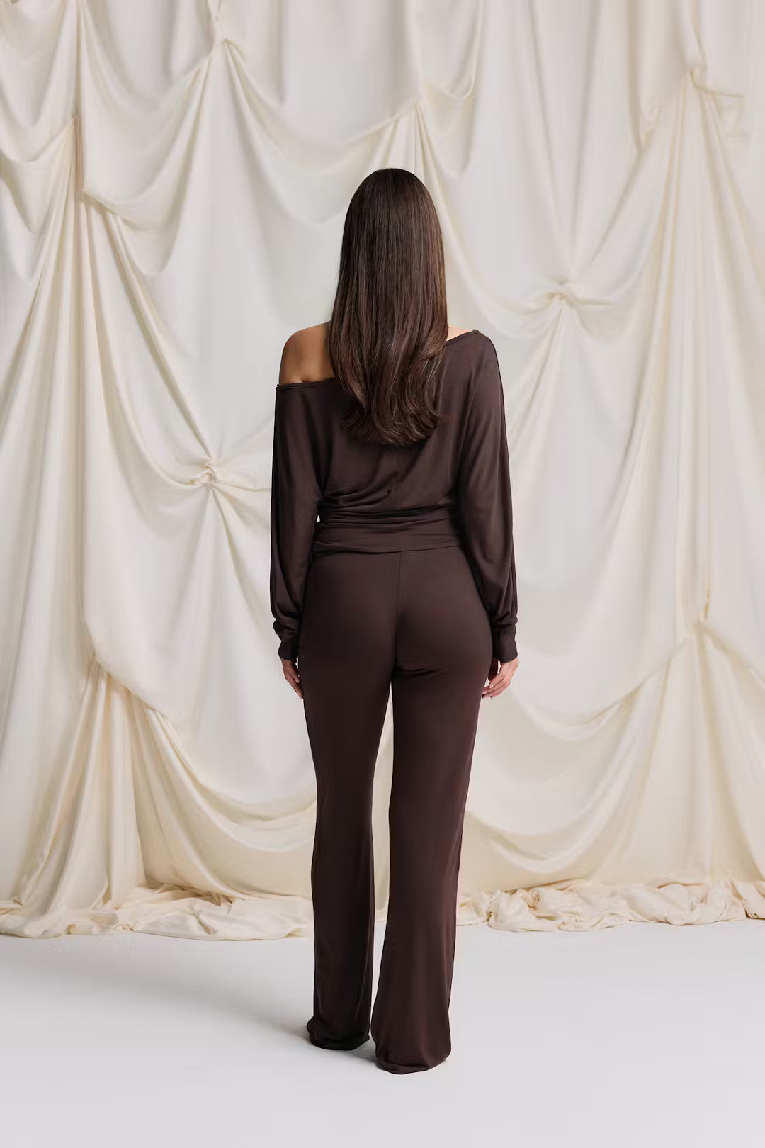 Gina Tricot Low Waist Loungewear Trousers - Chocolate Plum - Kubanna