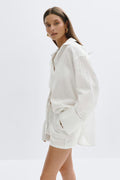 Gina Tricot | Oversized Linen Blend Shirt - White