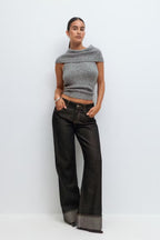 Gina Tricot Fold Up Jeans - Dark Rinse