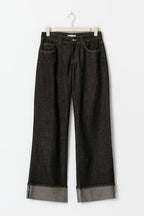 Gina Tricot Fold Up Jeans - Dark Rinse