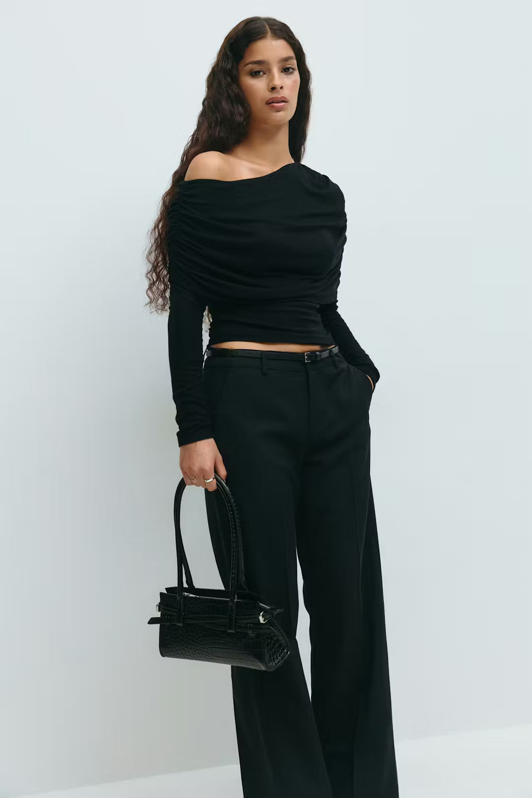 Gina Tricot Buckle Shoulder Bag - Black - Kubanna