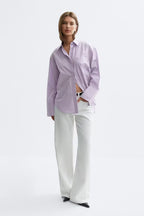 Gina Tricot | Poplin Shirt - Purple/Stripe