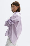 Gina Tricot | Poplin Shirt - Purple/Stripe