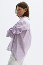 Gina Tricot | Poplin Shirt - Purple/Stripe