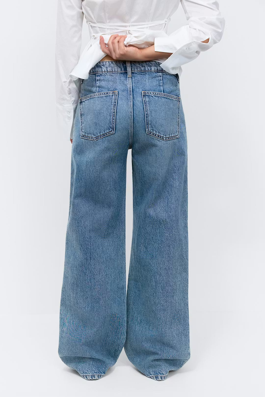 Gina Tricot Pleated Slouchy Jeans - Blue