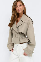 Gina Tricot | Short Belted Trench Coat - Beige