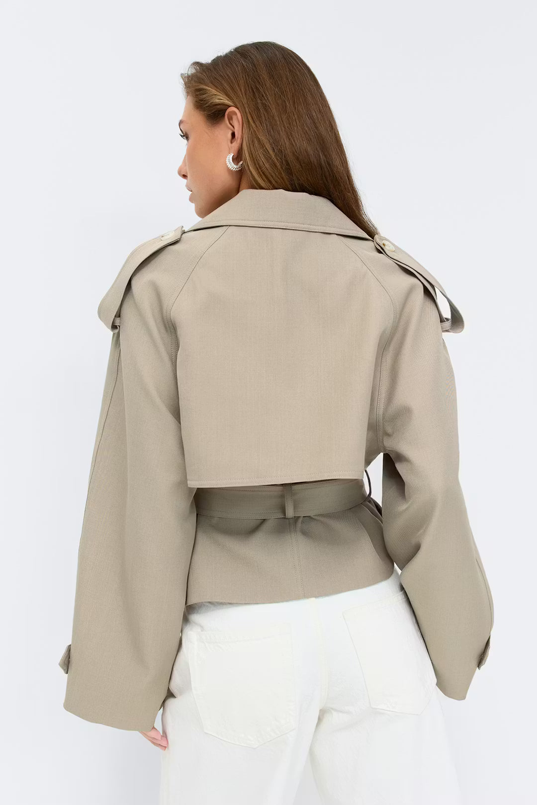 Gina Tricot | Short Belted Trench Coat - Beige
