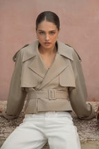 Gina Tricot | Short Belted Trench Coat - Beige