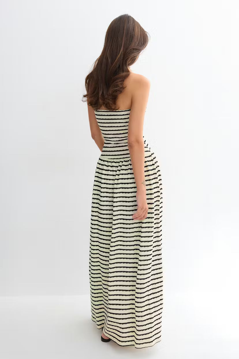Gina Tricot | Dropped Waist Bandeau Dress - Stripe
