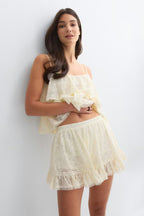 Gina Tricot | Lace Mini Skirt - Cream
