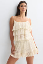 Gina Tricot | Lace Frill Singlet - Cream