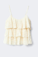 Gina Tricot | Lace Frill Singlet - Cream