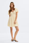 Gina Tricot | Puff Sleeve Mini Dress - Yellow
