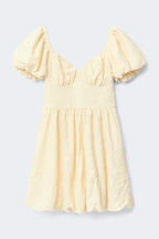 Gina Tricot | Puff Sleeve Mini Dress - Yellow