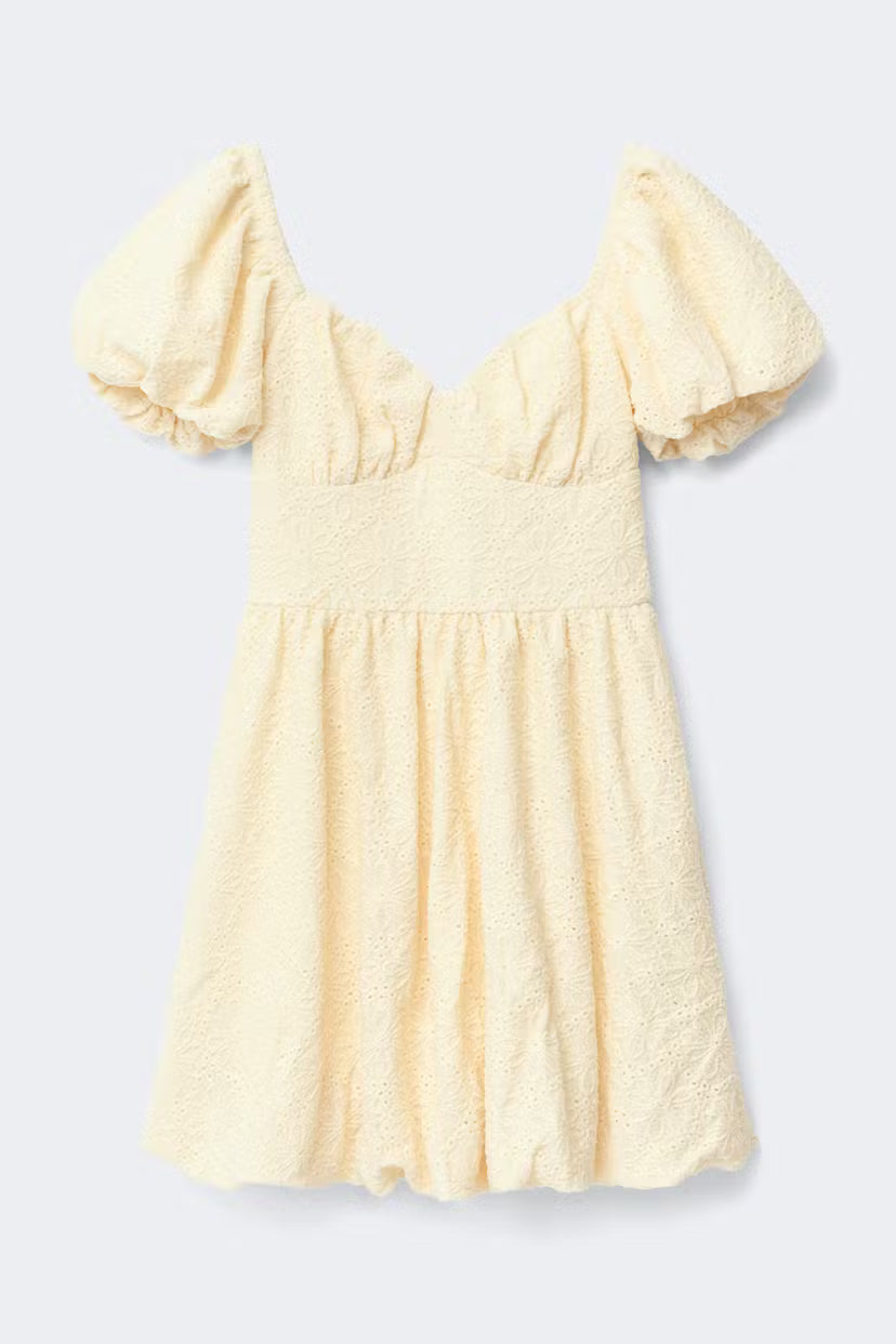 Gina Tricot | Puff Sleeve Mini Dress - Yellow