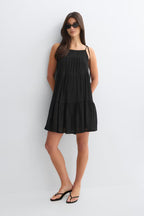 Gina Tricot | Flowy Strap Detail Dress - Black