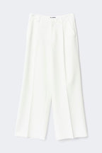 Gina Tricot | Mid Waist Pleated Trousers - White