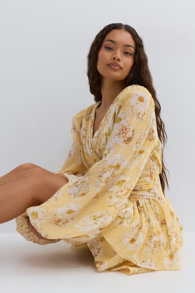 Gina Tricot | Mini Dress - Yellow Flower