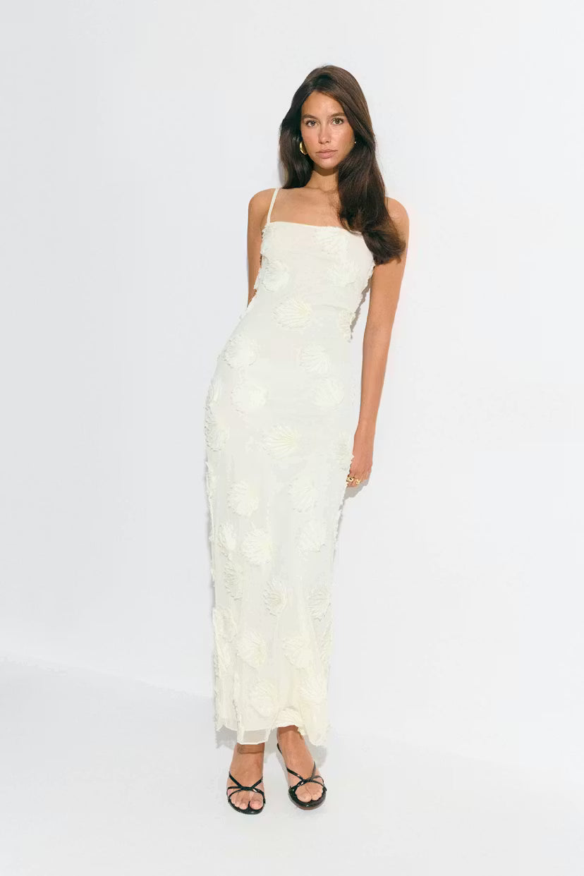 Gina Tricot | Embroidery Maxi Dress - White