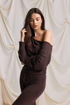 Gina Tricot Soft Slouchy Loungewear Top - Chocolate Plum - Kubanna