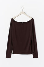 Gina Tricot Soft Slouchy Loungewear Top - Chocolate Plum - Kubanna