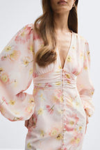 Gina Tricot Balloon Sleeve Dress - Pink