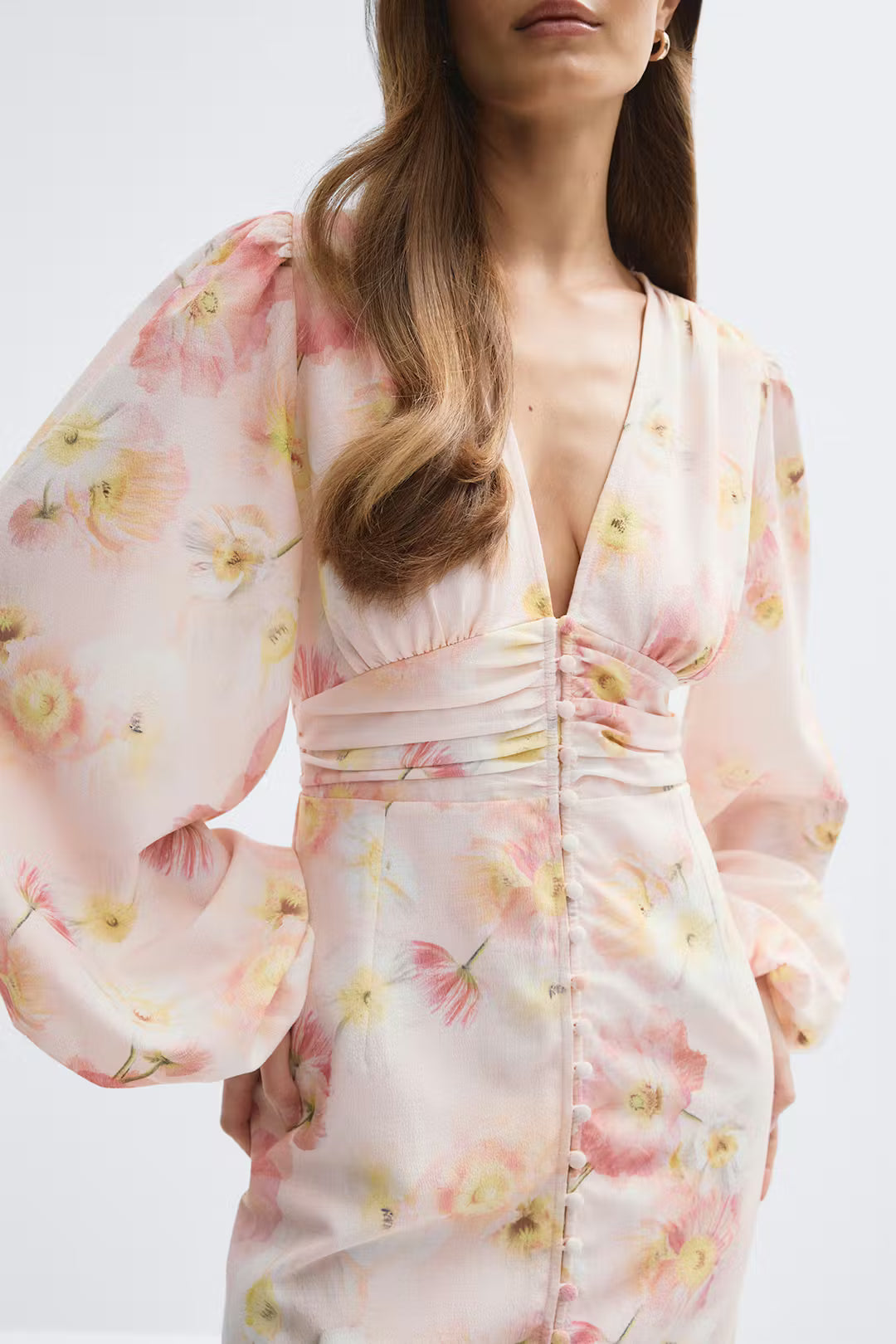 Gina Tricot Balloon Sleeve Dress - Pink