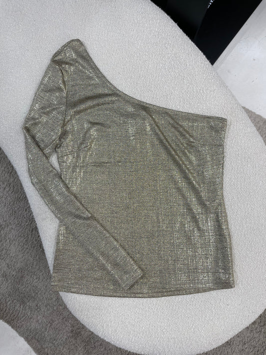 One shoulder top - Goud