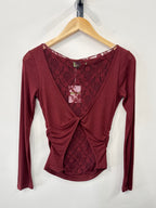 Not A Label | Stevie Lace Top - Bordeaux