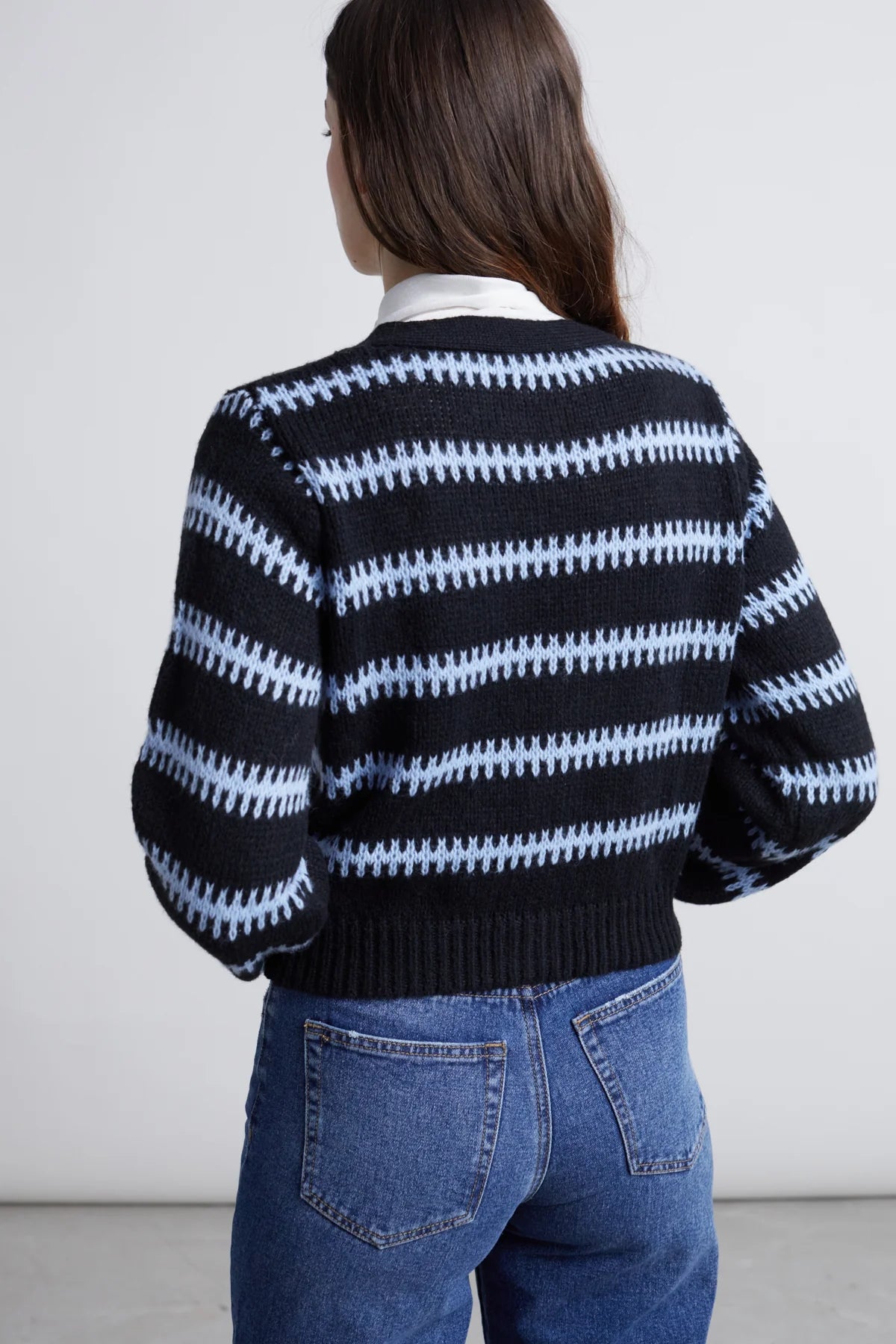 24 Colours Striped Cardigan - Blue