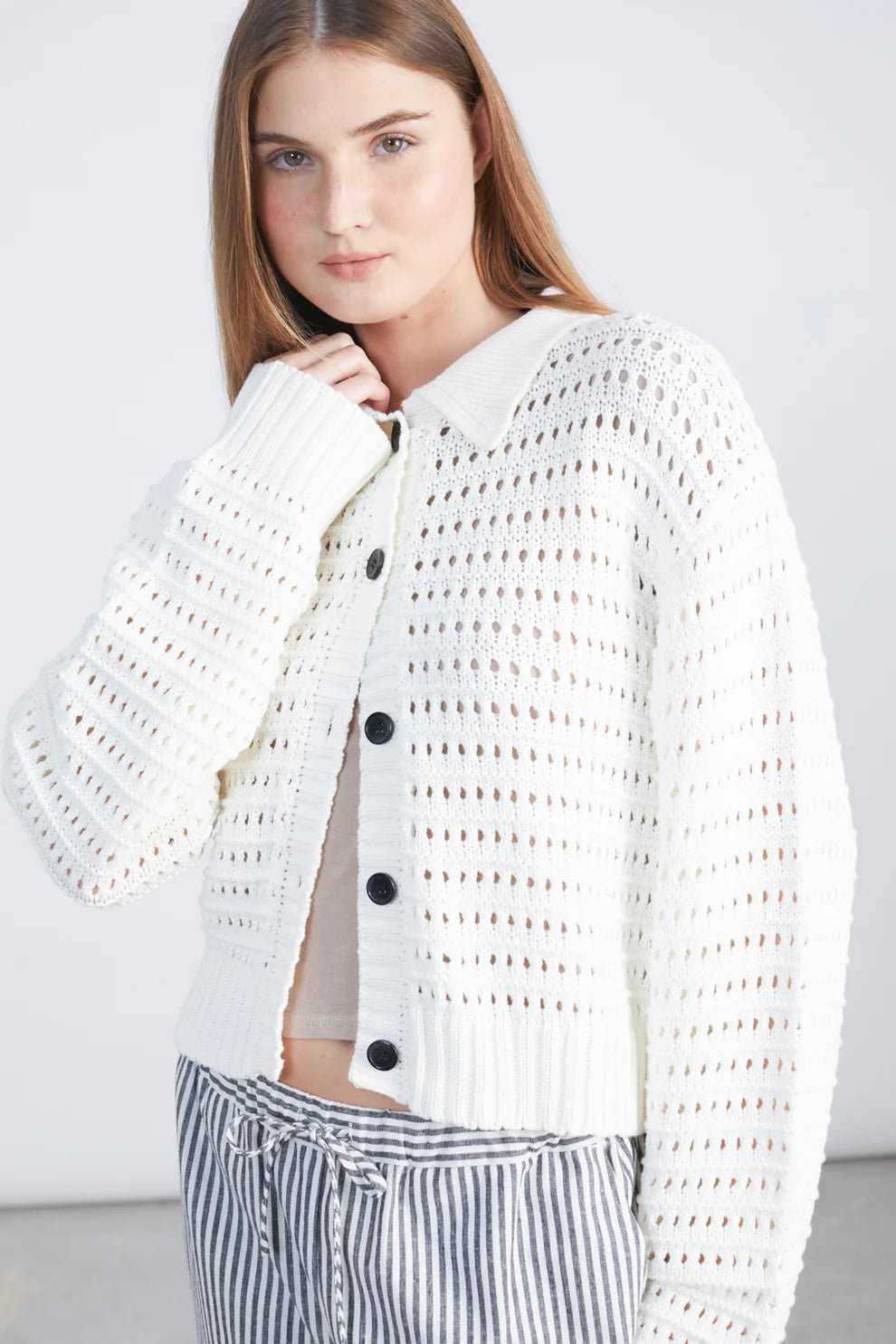 24 Colours Knitted cardigan - Offwhite - Kubanna