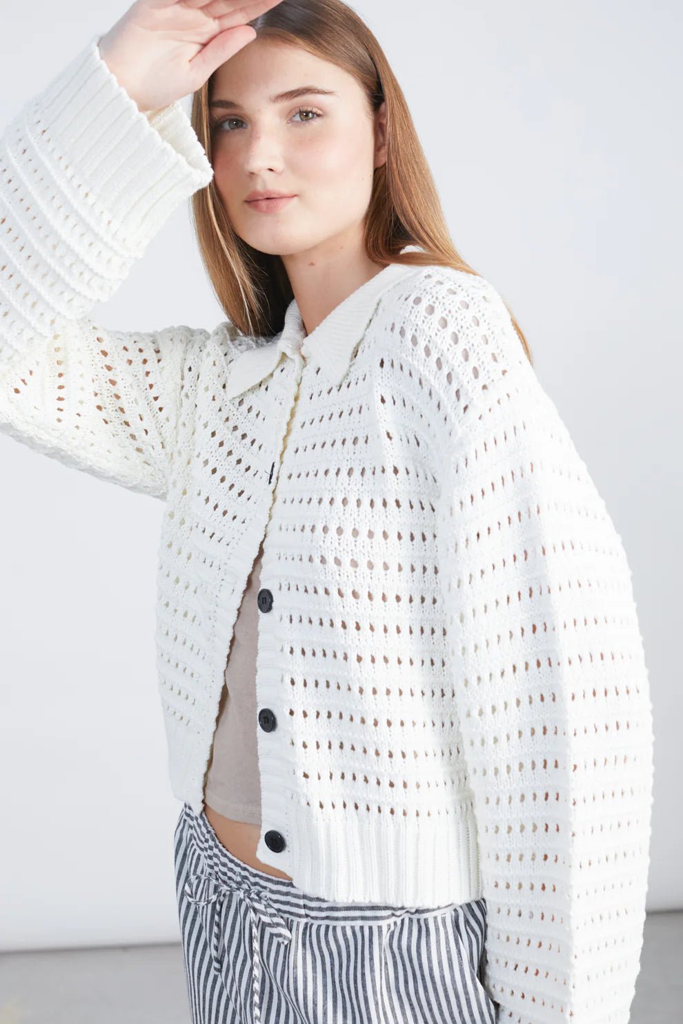 24 Colours Knitted cardigan - Offwhite - Kubanna
