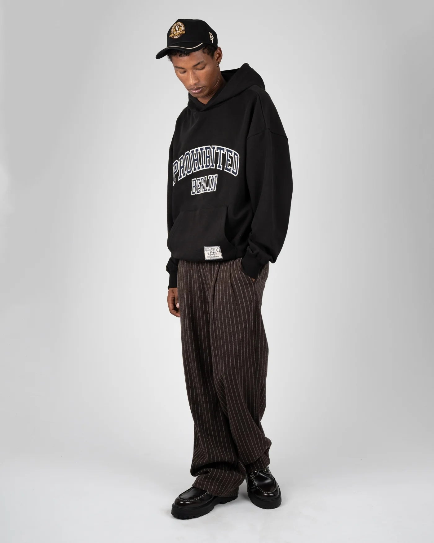 Prohibited | Revival Pinstripe Pleated Pants - Brown