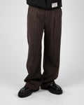 Prohibited | Revival Pinstripe Pleated Pants - Brown