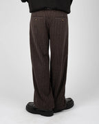 Prohibited | Revival Pinstripe Pleated Pants - Brown