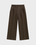 Prohibited | Revival Pinstripe Pleated Pants - Brown