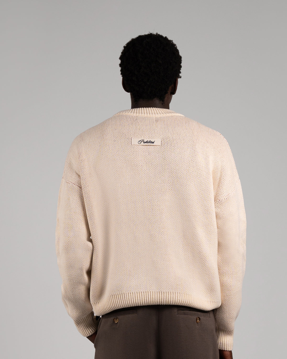 Prohibited | Varsity Knit Sweater - Off-white