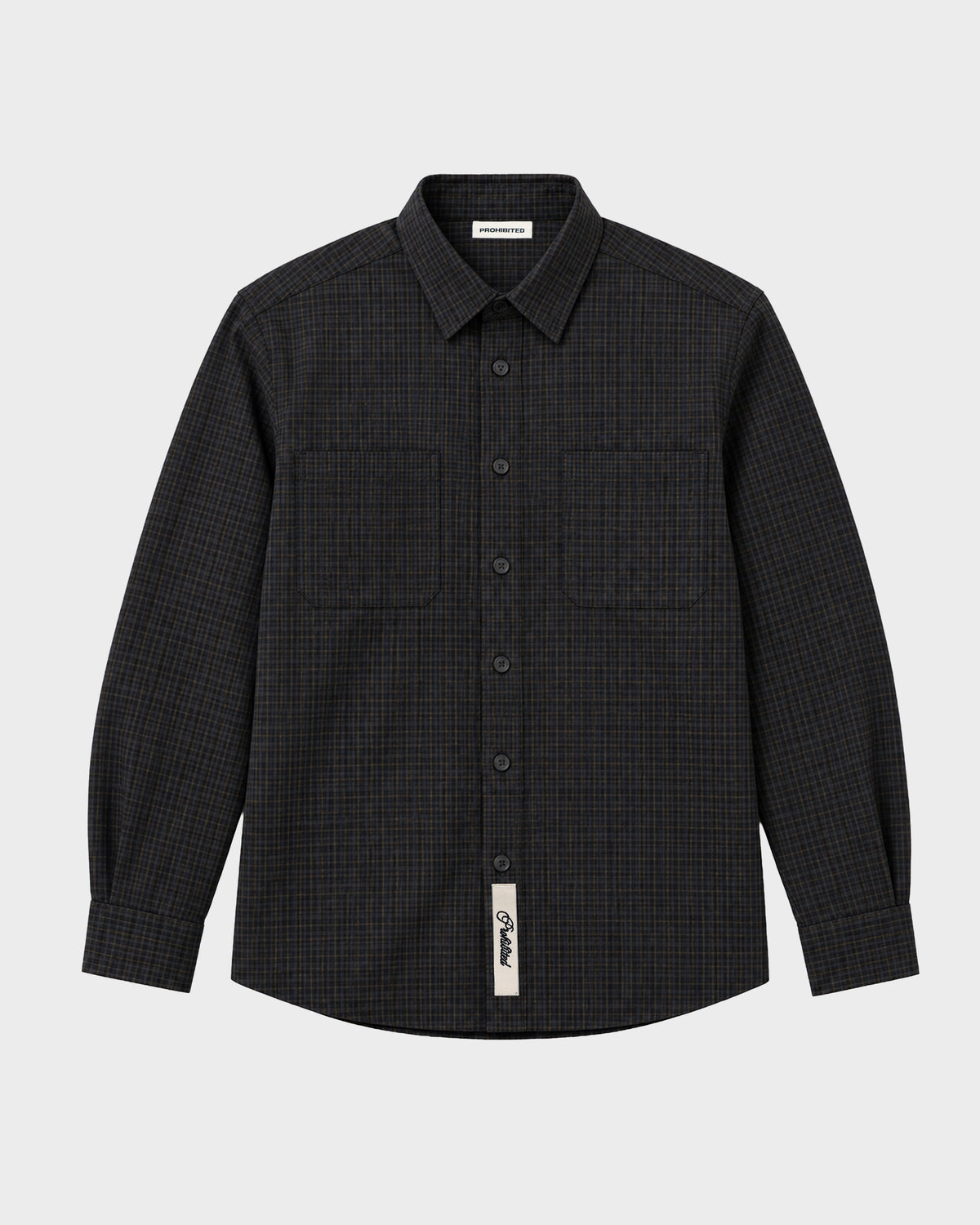 Prohibited | Alpine Checkered Dress Shirt - Black/Dark Blue
