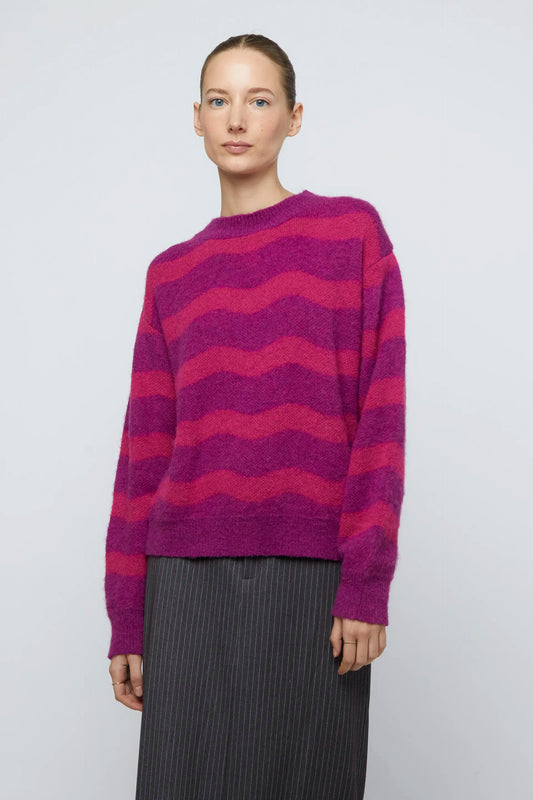 Wild Pony Knitted Jumper - Eggplant/Fuchsia