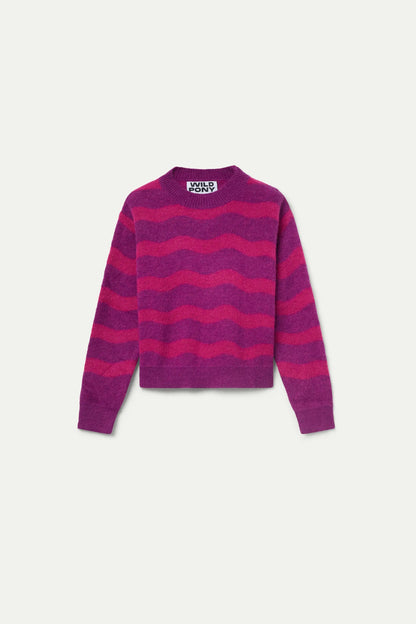 Wild Pony Knitted Jumper - Eggplant/Fuchsia