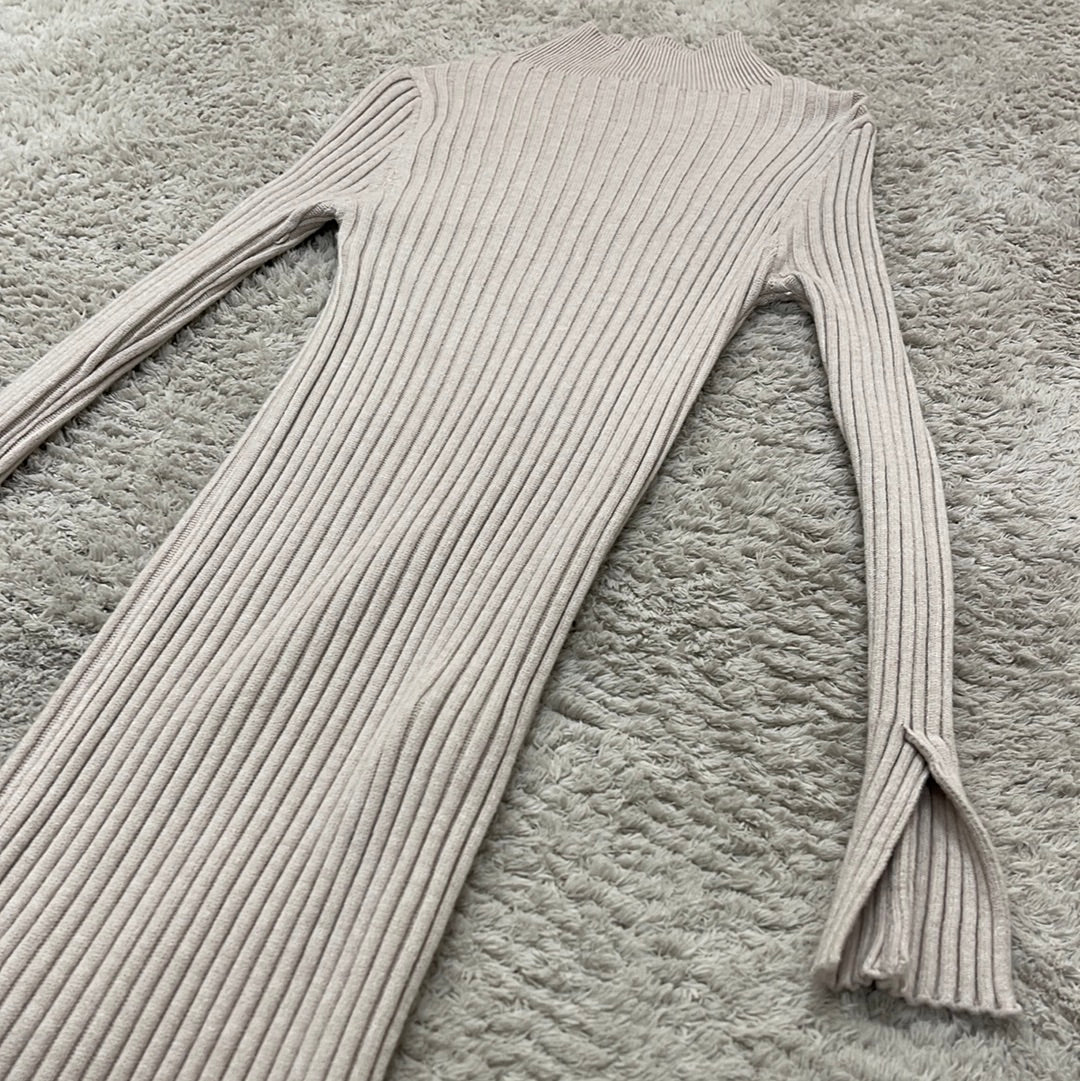 Dress Ribbed - Beige