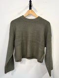 Nelly Cropped Knitted Sweater - Green