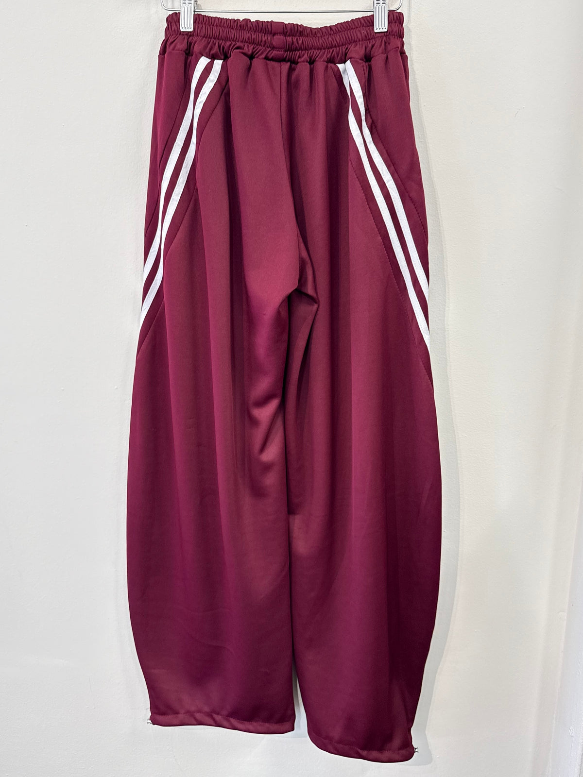 Not A Label | Sporty Track Pants - Bordeaux/White