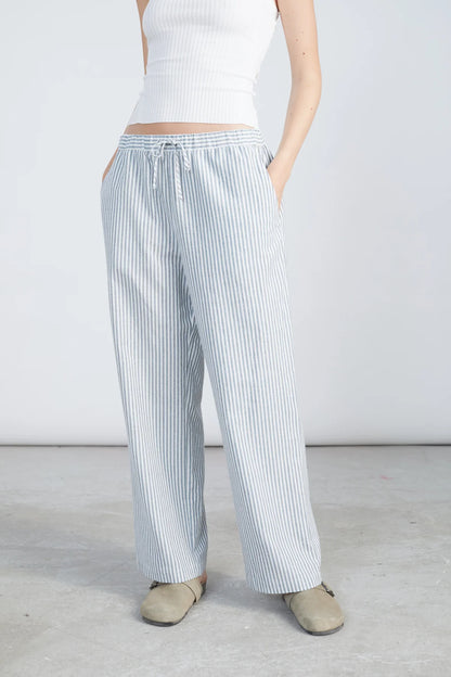 24 Colours Striped Pants - White/Green