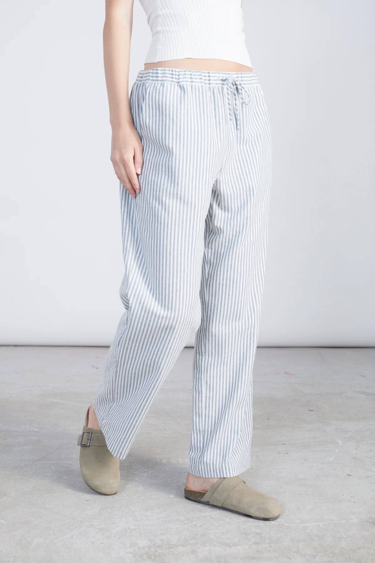 24 Colours Striped Pants - White/Green - Kubanna