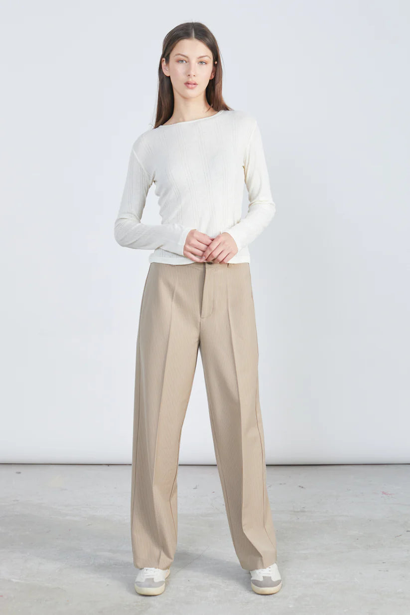 24 Colours Striped Pants - Beige