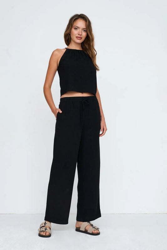 24 Colours Straight-Leg Pants - Black